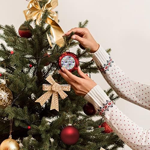 Акварел француски булдог кутре прекрасна Божиќна украси топки новогодишна елка виси украси топли висечки топки за Божиќ
