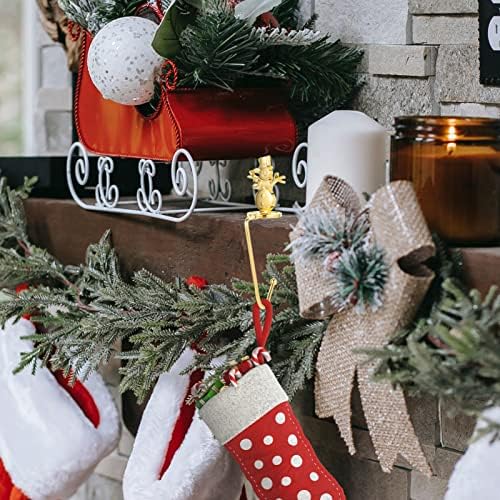 Зеродеко 4 парчиња божиќни носители на порибување мантели куки за закачалки безбедносни зафатни чорапи клип камин залихи за порибување куки