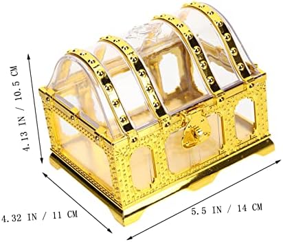 Абоофан 5 парчиња кутија Исклучителна украс за деца со мини брави роман транспарентна пиратска играчка шуплива градите куќишта