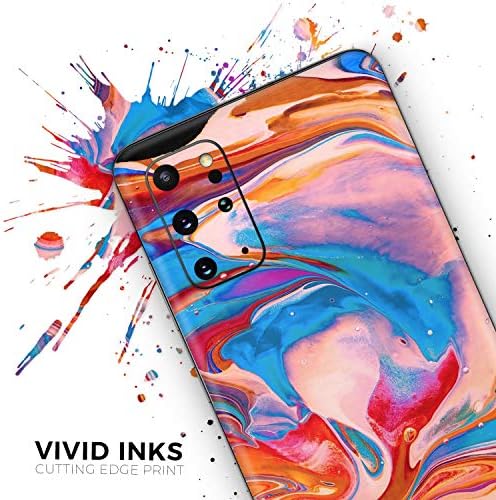 Дизајн Скинц течна апстрактна боја V28 Заштитна винил декларална обвивка за обвивка на кожата компатибилен со Samsung Galaxy S20