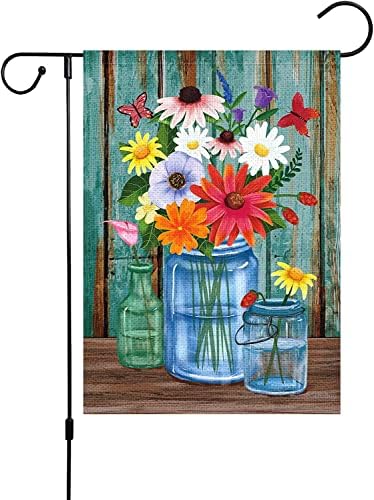 Луис Мелис пролетно цветно градинарско знаме 12x18 двострана, бурап мала вертикална пролетна летна вазна цветна градина двор