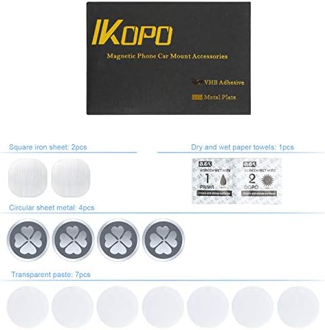Универзална метална плоча Ikopo - Погодна за монтирање на магнетски телефонски автомобили, метални плочи се лепат на мобилниот телефон со
