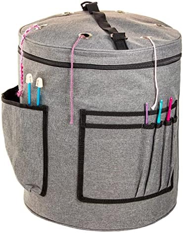 Торба За Плетење Торба За Складирање Предиво - Организатор На Занаети За Топчиња Предиво, Игли За Плетење и Куки-Торбичка За Носење На Проекти