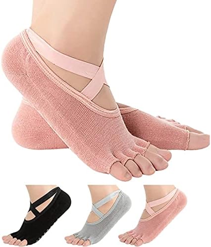 Lsdjgdde жени танцувачки чорапи девојки јога чорапи силиконски не-лизгачки пилатес баре дише спортски танцови чорапи памучни