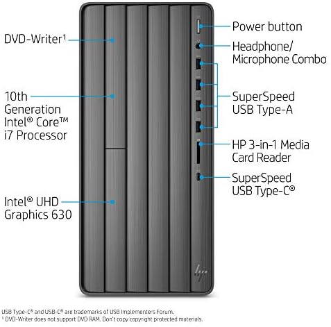 HP ЗАВИСТ Десктоп Компјутер, Intel Core i7-10700, 16 GB RAM МЕМОРИЈА, 1 Тб Хард Диск &засилувач; 512 GB Ssd Складирање, Windows 10