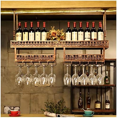 Стилска едноставност надолу за вина стакло држач Стилска едноставност Индустриски гроздобер ковано железо Стилска едноставност, држач за јаболка, креативно дома?