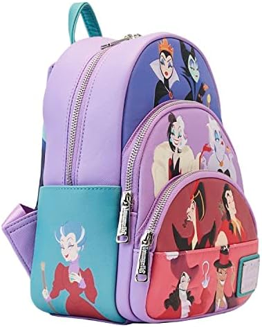 Loungefly Disney негативци во боја блок троен џеб мини ранец