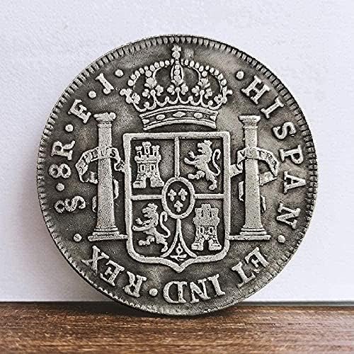 Шпанија 1813 година Фердинанд VII Двоен столб сребрена монета Странска монета Античка монета сребрена долар сребрена рунда античка