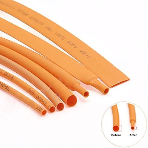 Myczlql портокалова 2: 1 цевка што може да се намали на топлината φ1mm- φ50mm полиетилен кабел Електрична ракав 1/3/5/10МЕТ