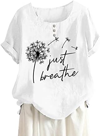 Женски ме издуваат маичка смешна глуварче случајна летна буква печати новороденче памучно постелнина графички маици кошули