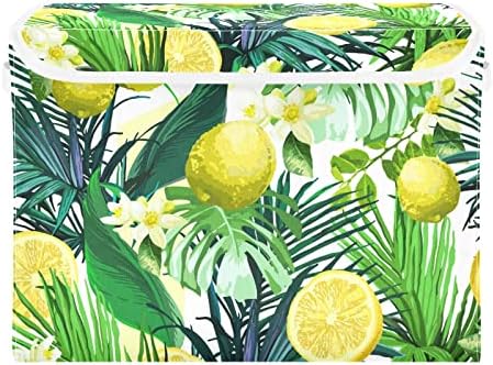 иневгого Цвеќиња Од Лимон Тропски Лисја Канти За Складирање Со Капаци за Организирање Организатори На Плакари Со Рачки Кутија За Коцки За