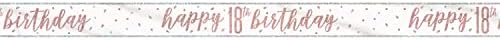 Уникатен 84852 18-Ти Роденден Призма Пластичен Банер-9 ' | Блескав Розеголд | 1 Компјутер, Розово Злато, Возраст 18
