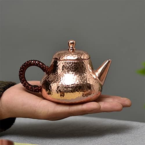 CCBUY 200ml мал бакарен чајник ретро воздушен чајник Рачно изработена рачка за бакар котел за играње сад чај сет