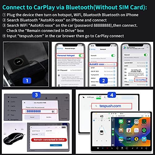 CarlinKit T2C Tesla Безжичен Android Auto/CarPlay Адаптер За Tesla Модел Y &засилувач; Модел 3, 2,4 G+5G Двојна Лента WiFi, без Загуби надградба