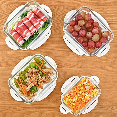 IEASEFH Бенто кутии стаклена храна кутија за чување свежо, за голем капацитет на семејство, може да се загрева во микробранова печка