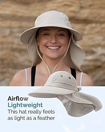 Широк облик UPF 50+ пешачење риболов градинарски капа со капаче од вратот, заштита на отворено сафари капи за жени најлон