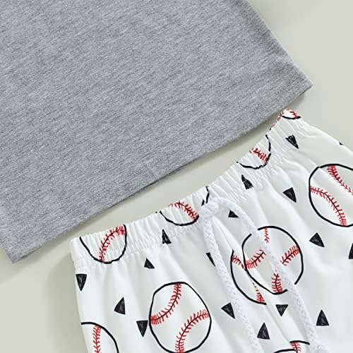Детето бебе момче лето бејзбол облека за печатење маици врвови и бејзбол шорцеви