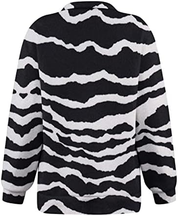 Kuaileya четвртина поштенски пуловер жени обични преголеми врвови за жени половина поштенски пуловер со долги ракави за џемпери