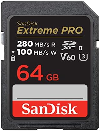 Sandisk 64 GB Extreme Pro SDXC UHS-II мемориска картичка-C10, U3, V60, 6K, 4K UHD, SD картичка-SDSDXEP-064G-GN4IN