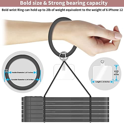 TaComege Silicone Ring Thone Lanyard За повеќето случаи на паметни телефони, мека телефонска јамка за зглобот за жени за жени