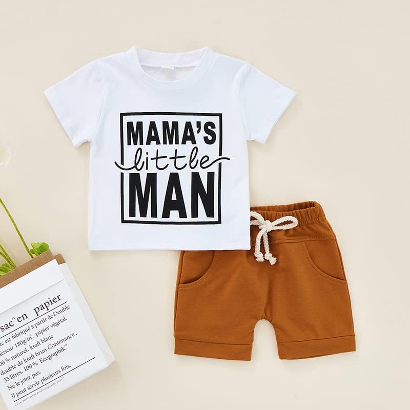 Облека за новороденчиња за новороденче мама мама момче кратки ракави маички шорцеви поставени летни момчиња облека облека облека