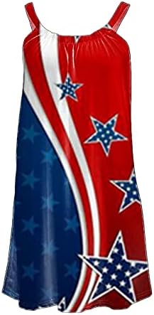 Kuaileya плус фустан со големина за жени Ден на независност за жени мода Американец 4 на јули Елегантен О вратот без ракави