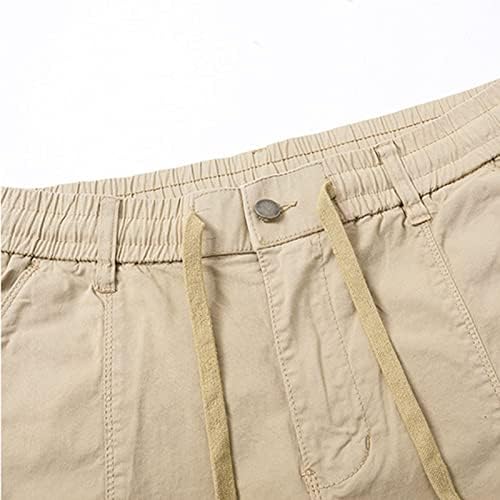 Класични шорцеви за мажи, мажи на отворено, случајна еластична половината опуштено вклопено памучно лесен сув суви шорцеви