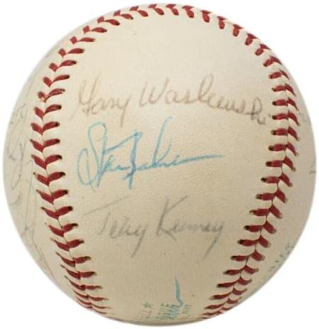 1970 година во Yorkујорк Јанкис го потпиша Бејзбол Турман Мунсон + 20 други JSA LOA - Автограмирани бејзбол