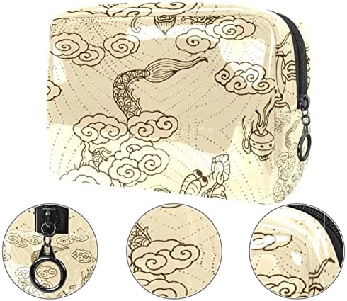 Тбуобт Торба За Шминка Патент Торбичка Патување Козметички Организатор За Жени И Девојки, Традиционален Уметнички Змеј
