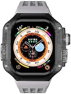 ZEDEVB 49мм Комплет за модификација на случајот за Apple Watch 49mm Силиконски каиш Транспарентен случај Спорт за Iwatch Серија Ultra 8