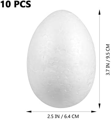 Valiclud 10 парчиња 10см Велигденска пена јајца бели јајца Полистирен моделирање Велигденско јајце виси украси за сликање занаети за цртање