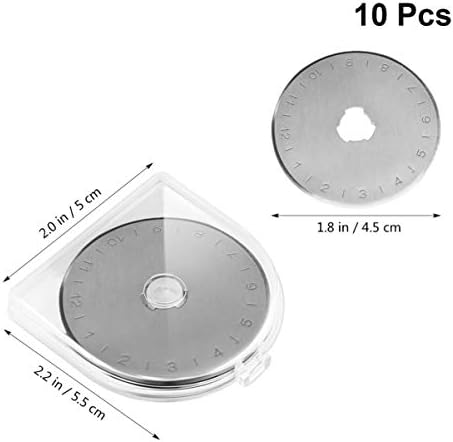 Милистен 10 парчиња 45 мм ротациони сечи на секачи, сечење на ротационата замена со кутија за складирање за ватирање, шиење,