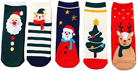 5 пара детски божиќни чорапи, 16 дена смешни деца Божиќни чорапи за момчиња, девојчиња, бебиња и дете памучни чорапи