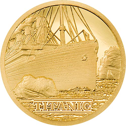 2022 de Titanic Cook 2022 PowerCoin Titanic Gold Coin 5 $ Cook Islands 2022 0,5 Gr Доказ