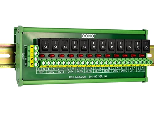 DIN Rail Mount 12 канали Рокер прекинувач AC 115V 230V модул за дистрибуција на електрична енергија