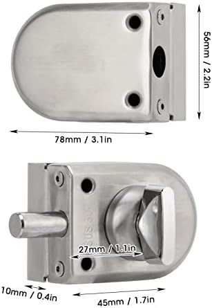 Лизгање на стаклена врата заклучување, безбедносен бар за лизгање на вратата со висок квалитет не'рѓосувачки челик за бања за дома