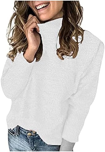 Womenените каузална цврста боја на џемпер од џемпер, кадифен пуловер, дното на блузата, врвовите на кардиганите влегуваат во надворешната облека