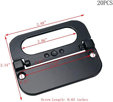 Faotup 20pcs алуминиумска легура со црна црна рачка за влечење, скриена рачка за влечење, рачка за влечење, црвена рачка за влечење, скриени