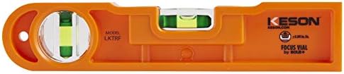 Keson LKTRF ABS пластично заоблено ниво на торпедо со 2 20% зголемени ампули, 9-инчни, портокалови