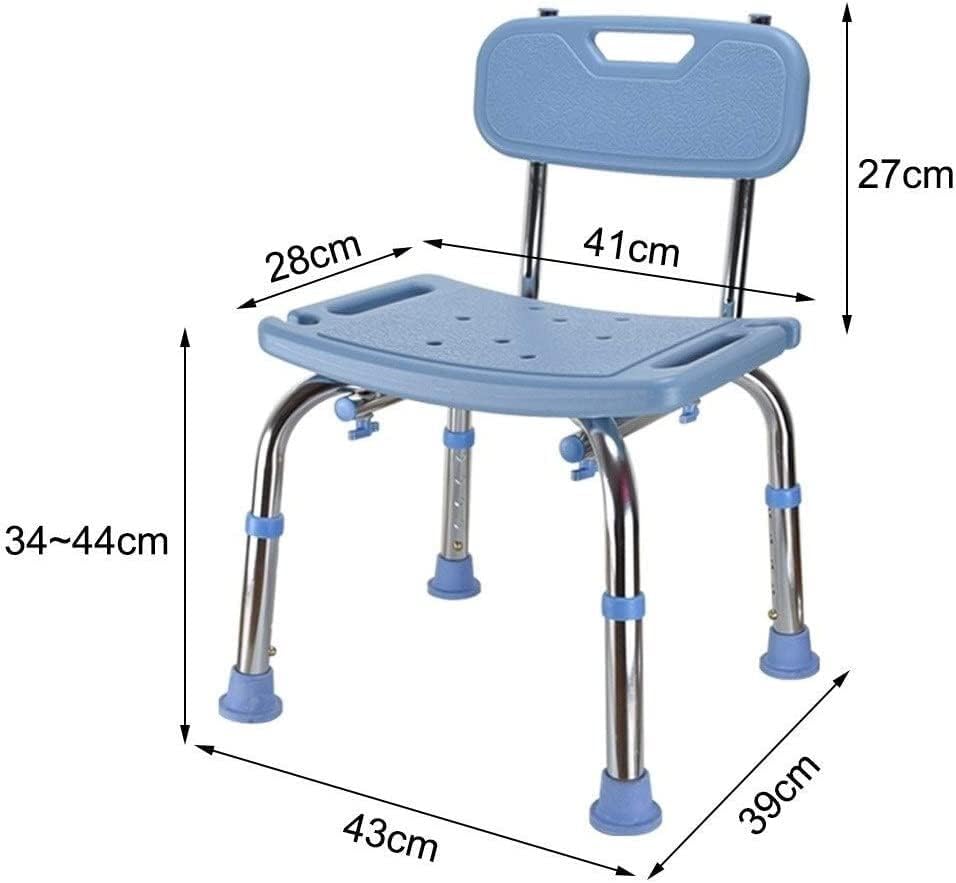 Столче за туширање Ерулу, за постари високи хендикепи со хендикеп со оневозможено седиште за бања со потпирач за грб Прилагодливо залутено