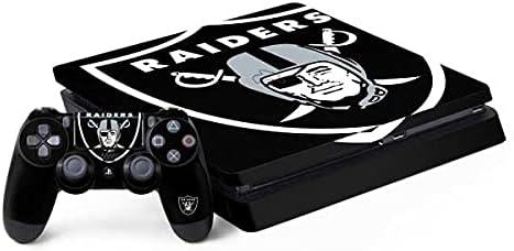 Skinit Decal Gaming Gaming Skin Chain компатибилен со PS4 тенок пакет - официјално лиценциран NFL Las Vegas Raiders Голем дизајн