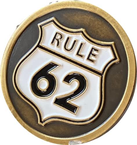 Правило 62 Med Медалјон Потресени Црна Бела Боја Патот Знак Трезвеност Чип