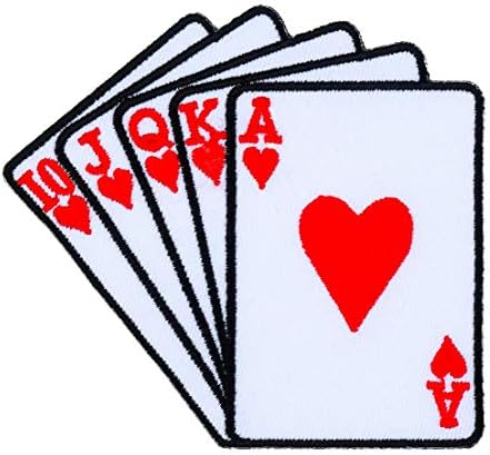 Графичка прашина, срца кралска права црвена картичка везена железо на лепенка покер казино коцкање црвен Лас Вегас Аце Клуб Лаки Jackек Квин Кинг Аце картичка