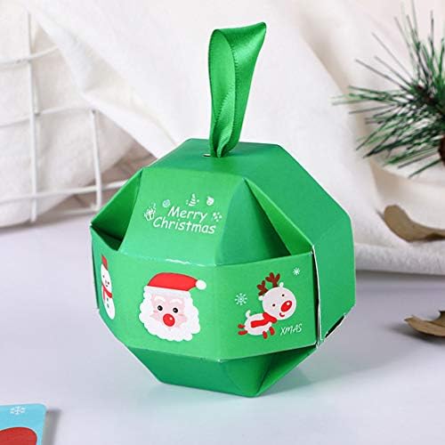 Хемотон 30 парчиња Божиќна кутија за бонбони кутии за пакување на кутии шеќер чоколадо со држач за јаболка за празничен одмор свадба за бебиња