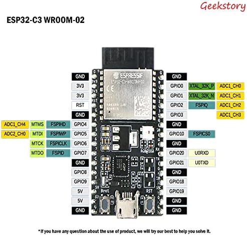 Geekstory ESP32-C3-DEVKITC-02 ESP32-C3 Wroom-02 Module Development Board со 4MB SPI блиц