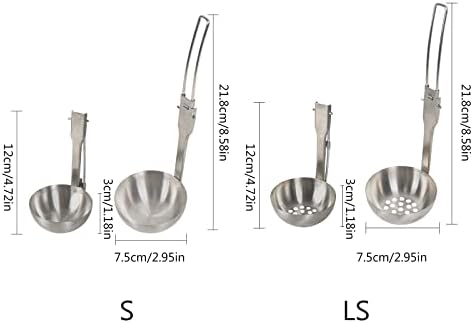 Преклопна супа од отворено пикник супа/склопена лажица не'рѓосувачки челик кампување лажица лесна преносна плакачка садови за кампување