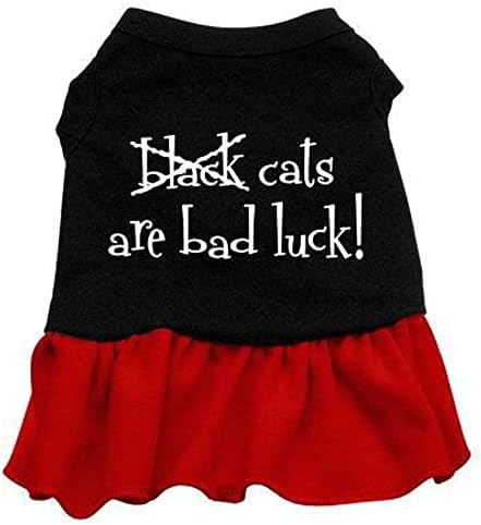 Мираж Производи За Миленичиња 16-Инчни Црни Мачки Се Лоша Среќа Фустан За Печатење На Екран, Х-Голем, Црн Со Црвена Боја