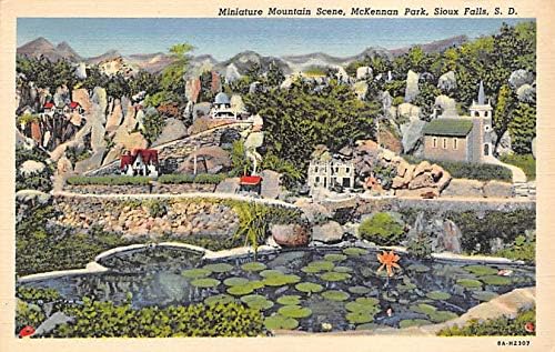 Минијатурна планинска сцена МекКенан Парк Сиукс водопади, разгледници на СД Јужна Дакота
