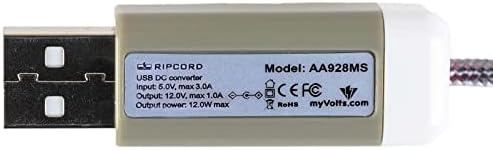 MyVolts Ripcord USB до 12V DC кабел за напојување компатибилен со системот за безжичен микрофон MU16, MU26H