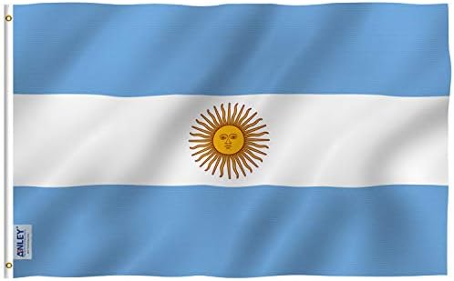 АНЛИ лета ветре 3x5 Аргентина знаме на Аргентина - живописна боја и избледена доказ - заглавие на платно и двојно зашиени - полиестер